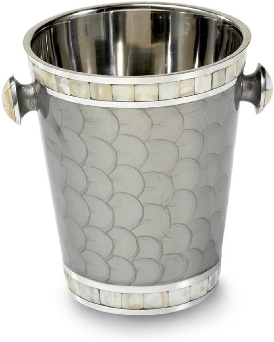 Luxe Klassieke IJsemmer en Wijnkoeler 8 inch - Zilver Platina Afwerking