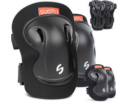 Suotu Skate Beschermset Kinderen - Skate bescherming - Skeeler Beschermset - Zwart - S