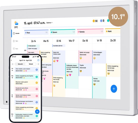 10,1 Inch Slimme Digitale Kalender, Interactieve Home HD-touchscreen
