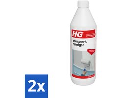 2 x HG - Stucwerk Reiniger - Zeer Snelle Werking - Grondige Reiniging - 1L - Stucwerk Reiniger - Sierpleister Schoonmaken - Stucwerk Schoonmaken - Muurreiniger - HG Stucwerk Reiniger