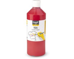 Creall Tex - Textiel- & Stoffenverf - Rood - 500ml - Machine wasbaar na fixatie - Voor T-shirts, jeans, schoenen, stoffen tassen, meubels en auto-interieurs/hemelbekleding - Gemaakt in NL - Glutenvrij