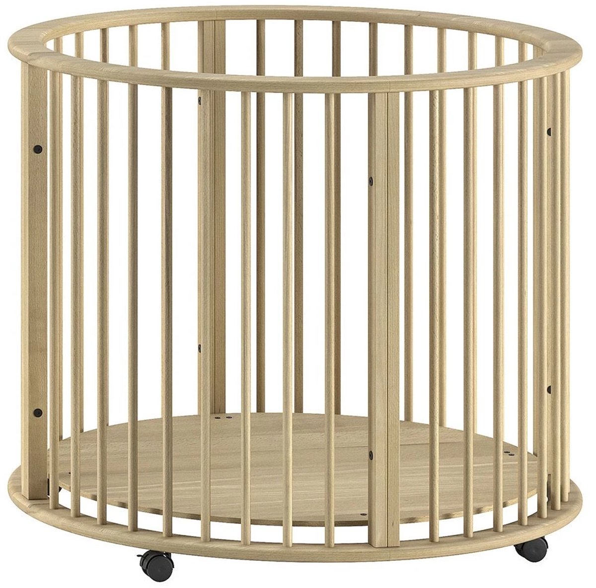 Babypark Dino - Ø90cm - Verstelbaar - Massief Beukenhout - Vipack - Park - Bruin - Hout Eenpersoons Normaal Bed