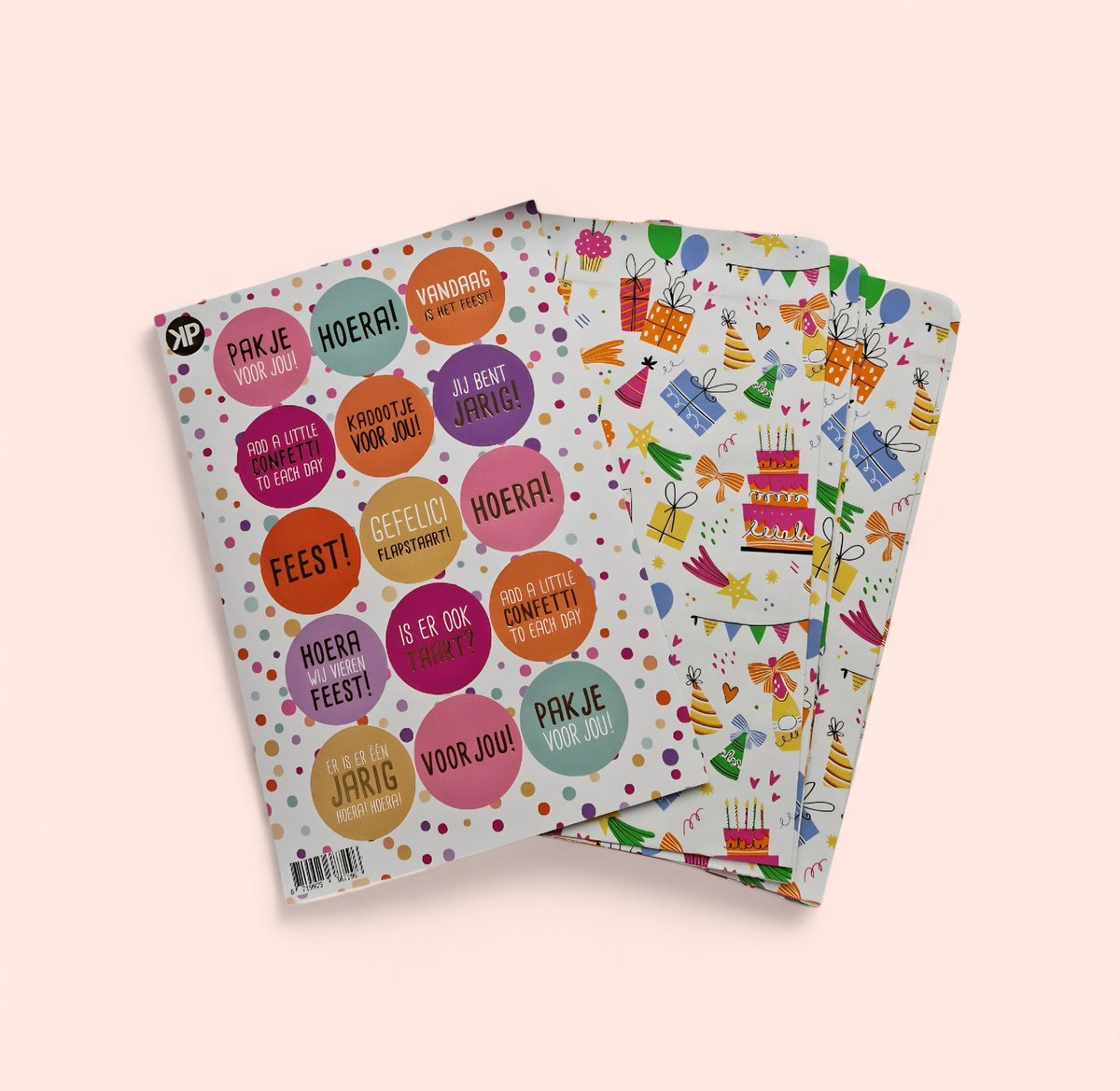 CADEAUZAKJES 12x19cm met bijpassende sluitstickers - 15 stuks - giftbags met sticker 15 stuks