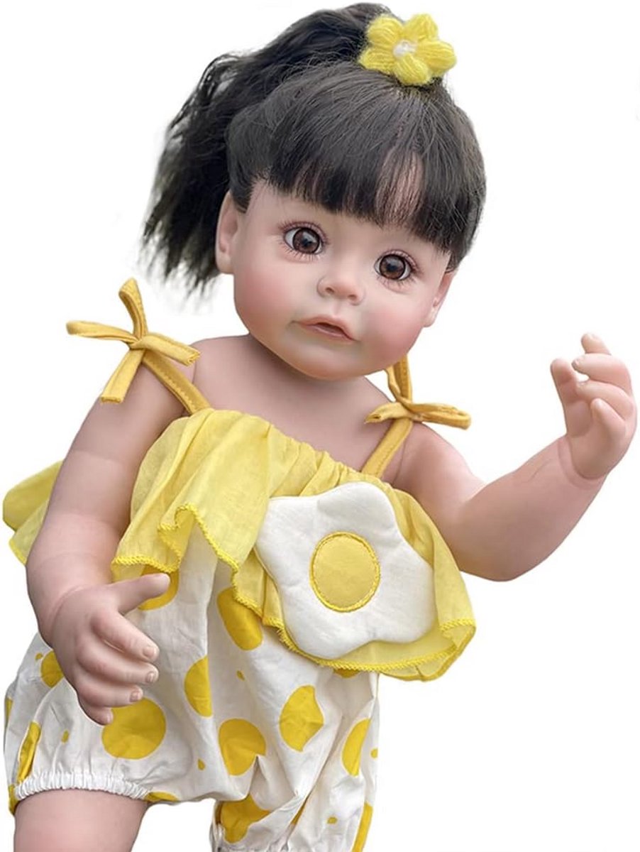 Realistische Reborn Pop Meisje 55 cm met Volledig Siliconen Lichaam voor Kinderen