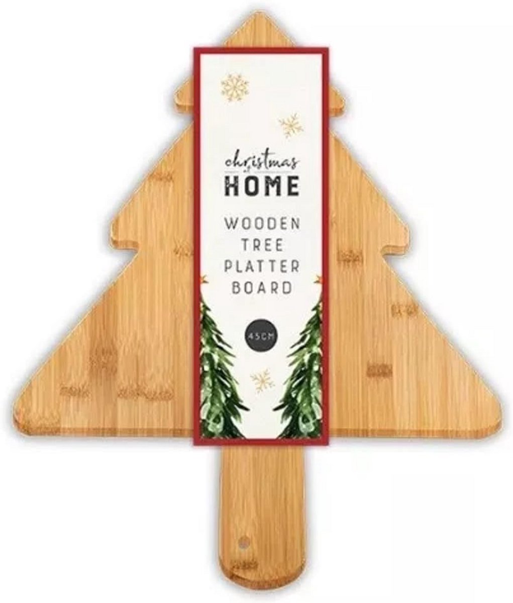 Houten Kerstboom Serveerplank en Borrelplank voor Kaas en Hapjes