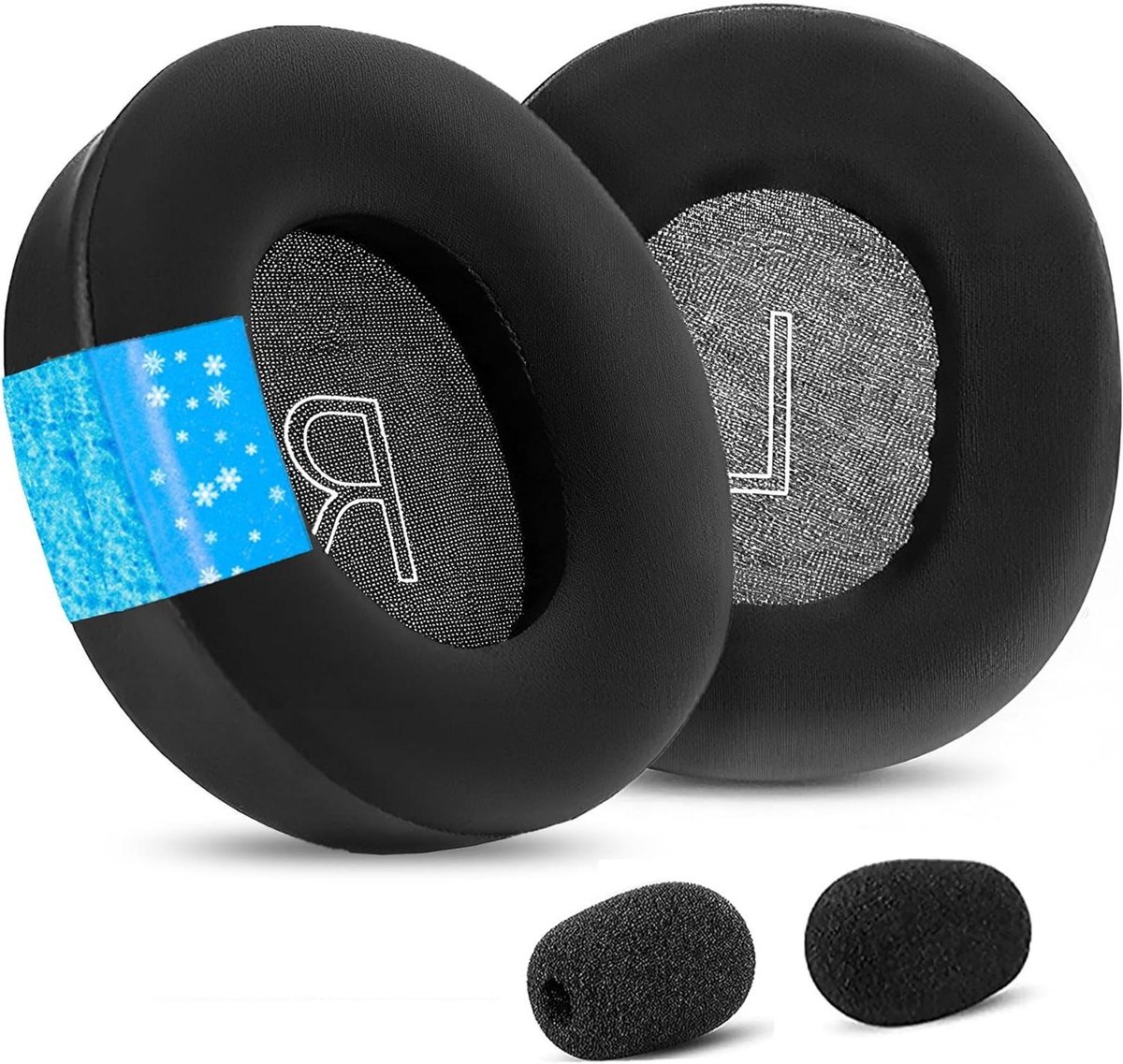 Oorkussens met koelgel voor Gaming Headset - Ademend Ice Silk - Zwart