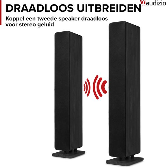 Audizio Arco HiFi speaker - Vloerstaande speaker - Tower speaker met 4 inch woofers - 160W - Zwart — afbeelding 3