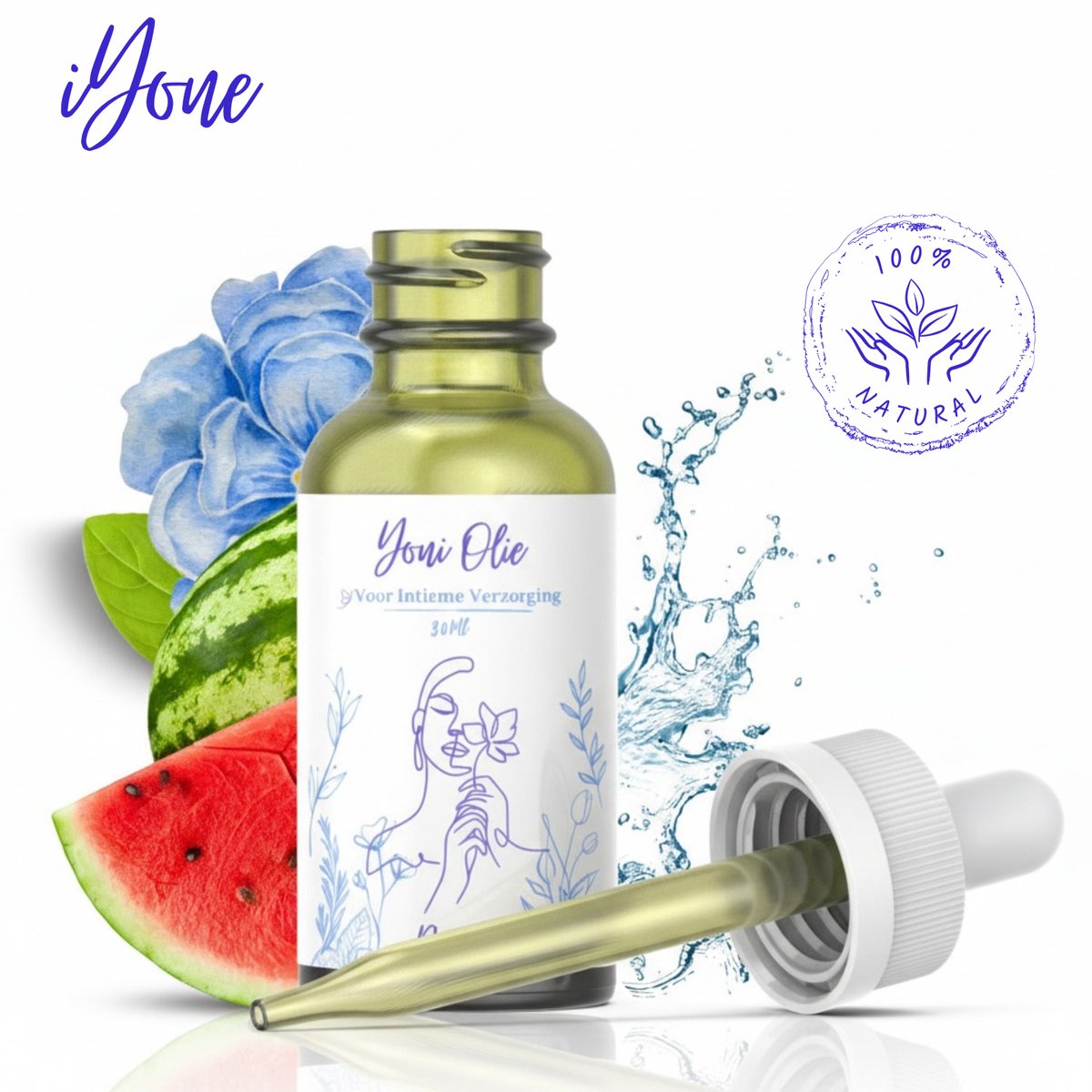 iYone Yoni Olie Watermeloen - Intieme Verzorging - 100% Natuurlijk - 30ml