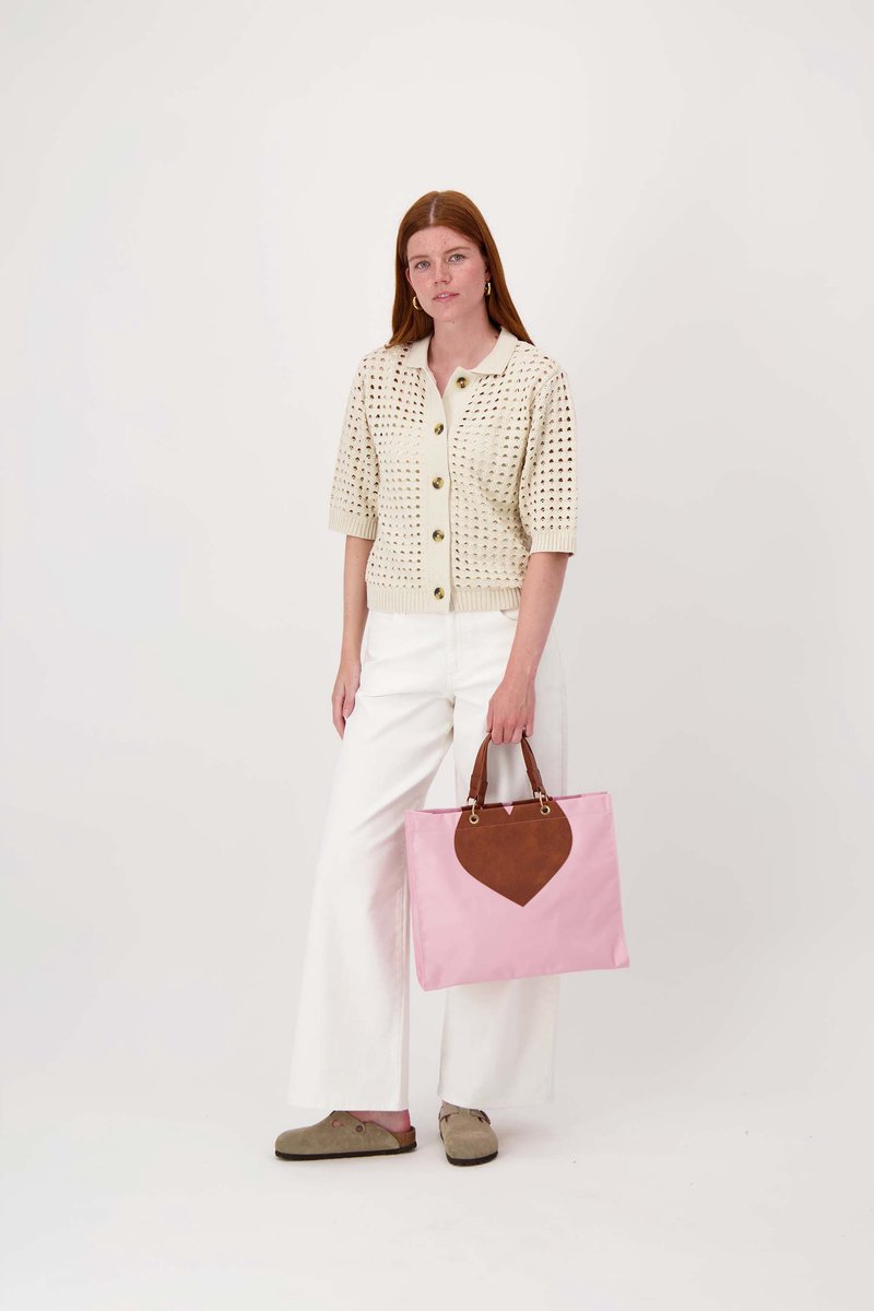 Zusss Nylon Shopper Met Hart 100% Nylon Crispy Pink