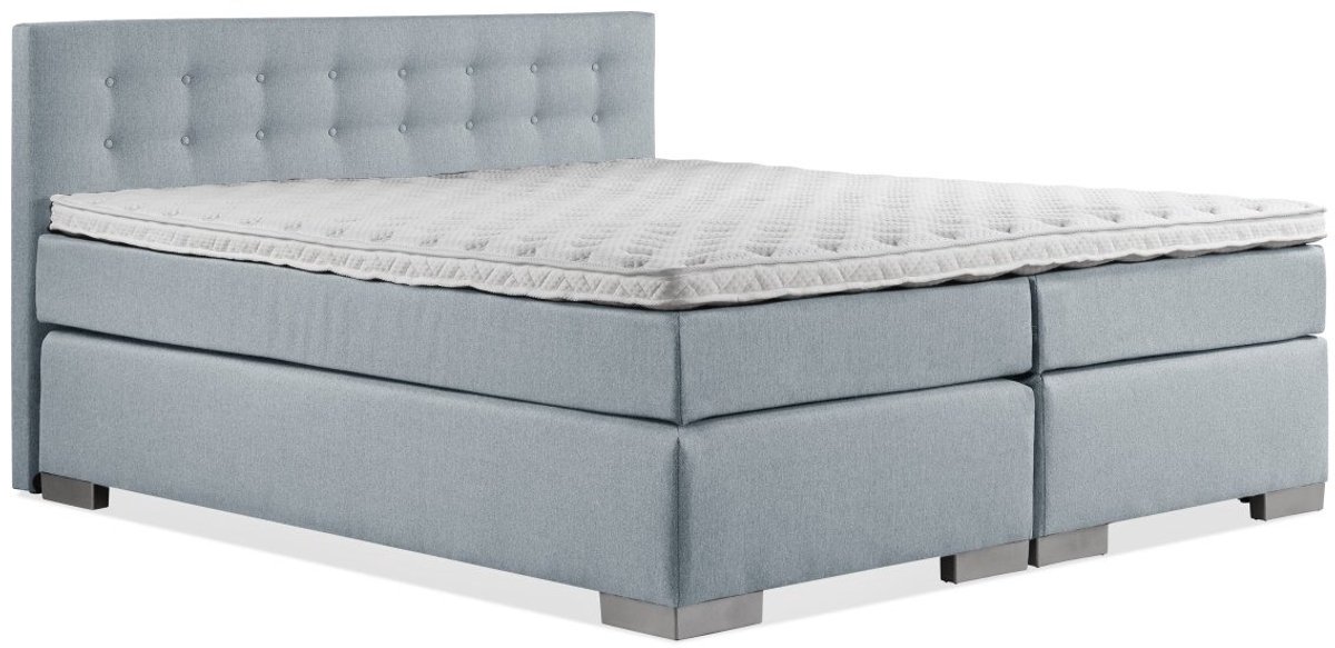 Boxspring Zen - 180x190 - Incl. Geknoopt hoofdbord - Blauw