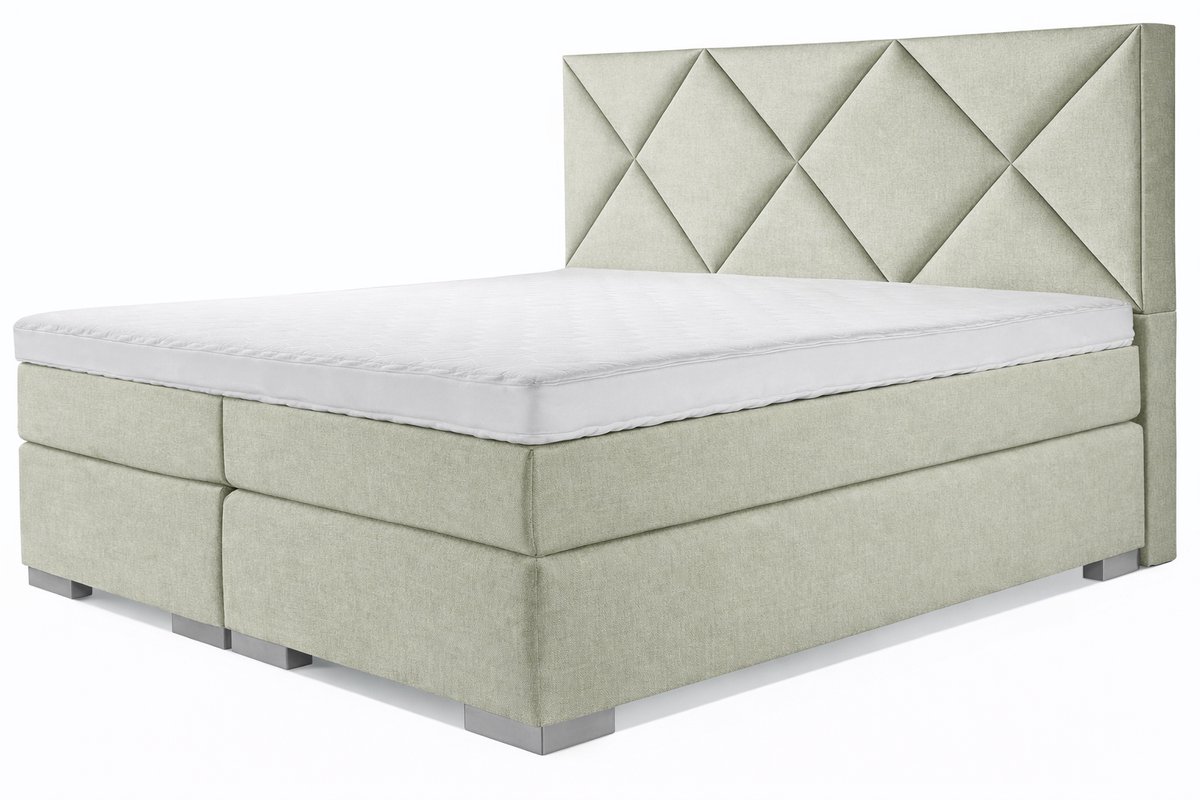Boxspring Zen - 120x200 - Incl. Ruiten hoofdbord - Groen