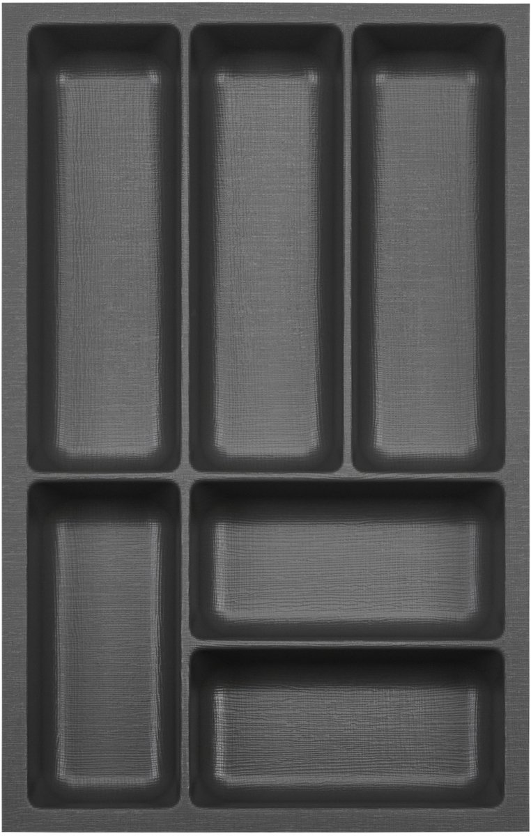 ORGA-BOX 3 Bestekladediepte: 473 x breedte: 291 mm antraciet met canvasstructuur voor 40 mm laden, bijv. in Nobilia-keukens vanaf 08.2012.