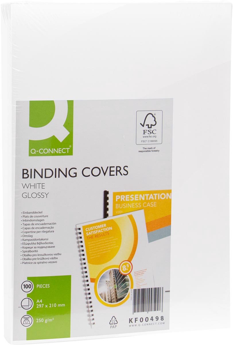 Q-CONNECT A4 covers glanzend wit - 100 stuks duurzaam thumbnail 2