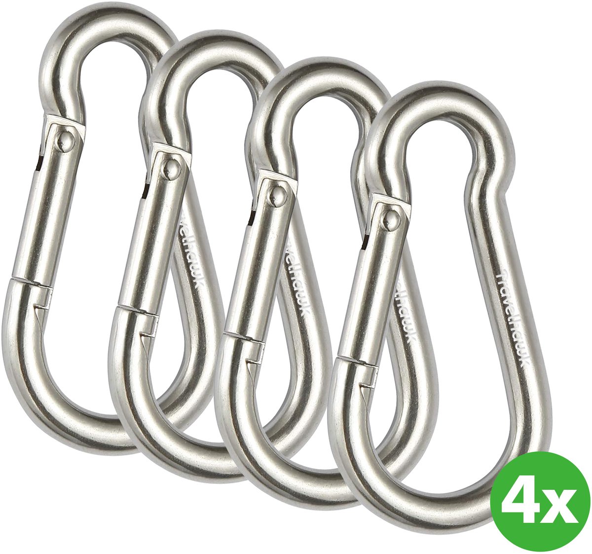 TravelHawk Karabijnhaak 2 Stuks - Zwart Aluminium Met Schroefsluiting, 1200 Kg Belastbaarheid, Voor Klimmen, Kamperen, Wandelen En Reizen