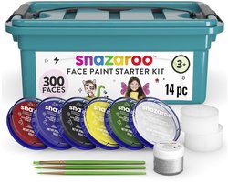 Snazaroo 1194010 Mini Starter Kit Aqua Schminke – Kinder & Volwassenen Schminke – Hypoallergeen – Halloween & Fasching – 14-delig