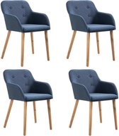 Elegante Eetkamerstoelen Blauw set van 4 STUKS Stof / Eetkamer stoelen / Extra stoelen voor huiskamer / Dineerstoelen / Tafelstoelen / Barstoelen / Huiskamer stoelen