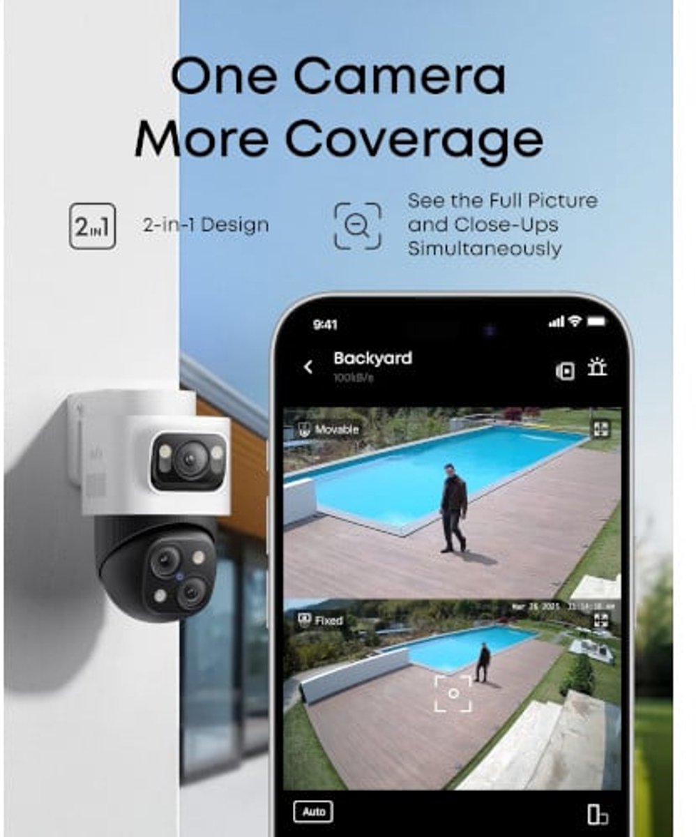 Eufy PoE Bullet-PTZ Cam S4 Kogel (vorm) IP-beveiligingscamera Binnen & buiten 3840 x 2160 Pixels Plafond – foto 4
