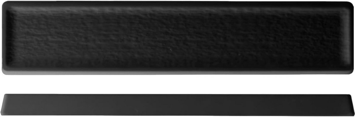 Set van 3 zwarte rechthoekige melamine borden 40 cm