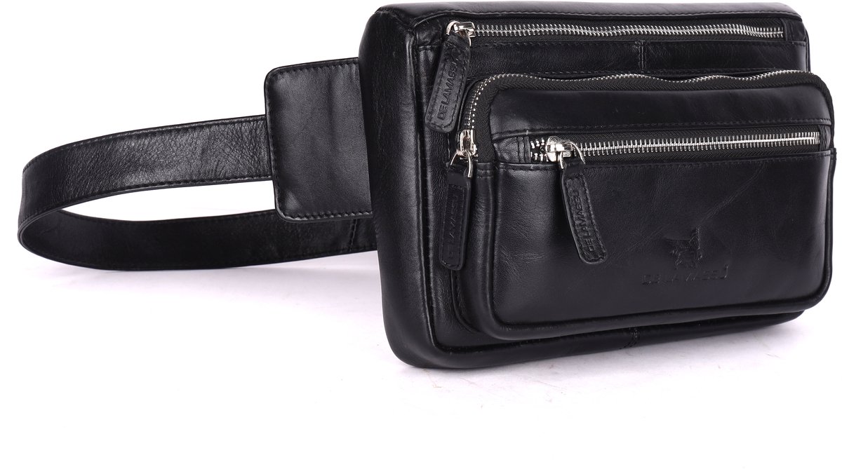 DE LAMASSU® (Isla) Leren Heuptas & Crossbody – Echt Leer – Vintage Design – Lichtgewicht – Unisex – Luxe Geschenkverpakking