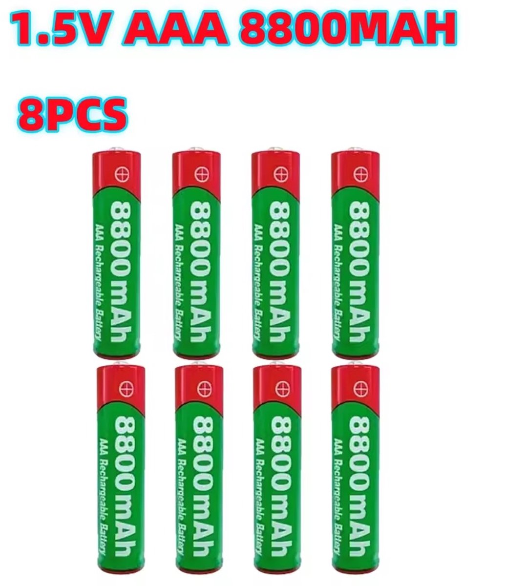 Rechargeable Battery AAA - oplaadbare batterijen - AAA-batterij micro 8800 mAh - 8 stuks