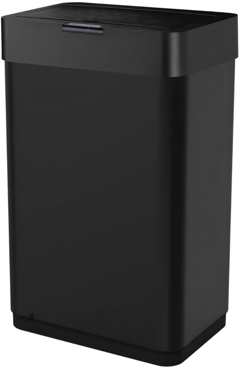 DVDSS® Duo prullenbak - Prullenbak met Sensor - Vuilnisbak - Soft Close Deksel - 60 Liter / 2x 30 Liter - Zwart
