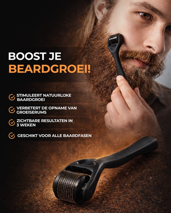 Baardgroei Kit met Dermaroller - Derma roller - Cadeau voor mannen - Baardgroei stimuleren - Baard serum - Verzorg set - Beard Growth Kit