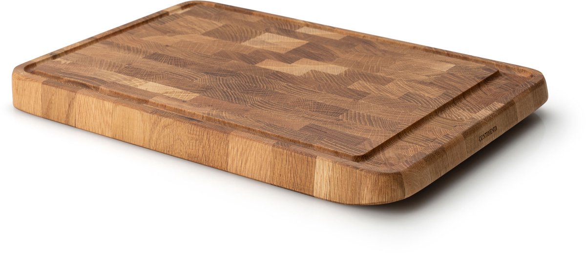 Continenta snijplank, snijplank, keukenplank, houten plank, eiken kopshout 42 x 29 cm, 4183
