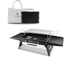 Opvouwbare Houtskool BBQ Grill – Compacte Draagbare Barbecue 34×23 cm – Camping Grill voor Strand, Picknick en Tuin – Stalen Mini BBQ voor 3 Personen