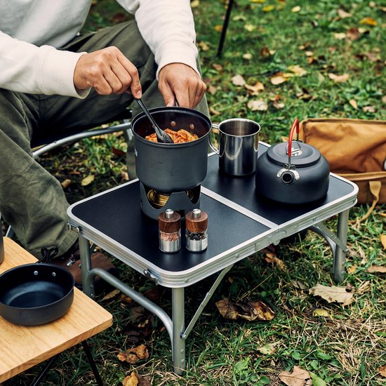 HUSH Outdoor Campingtafel - inklapbaar met handvat - lichtgewicht - verstelbaar - 60 x 40 x 26.5cm van Merkloos — afbeelding 4
