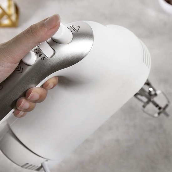 Elektrische Handmixer - Keukenmixer - Beslag Maken - 500 Watt Vermogen - 21.5 x 10 x 21 cm - Wit van Merkloos — afbeelding 4
