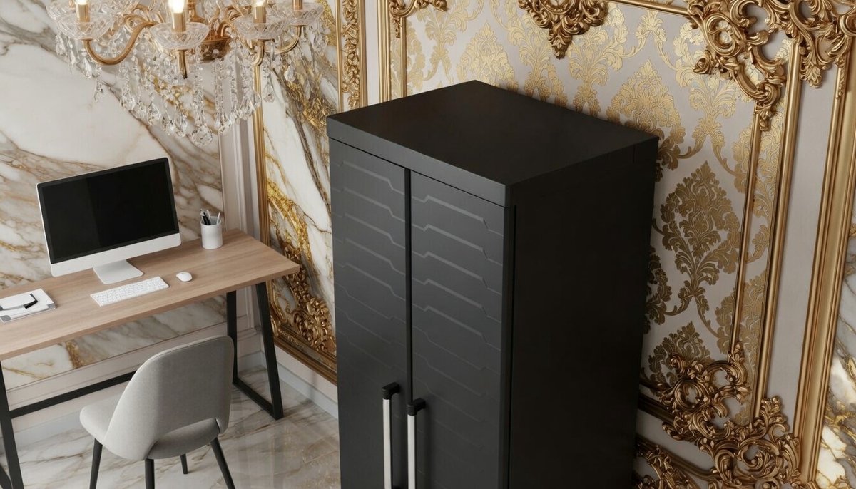 Opbergkast met 4 Planken – Casa Velluto DetroitPro Kunsthars Kast 65x45x182 cm Zwart – Verstelbare Planken Garagekast, Slaapkamer- en Schuuropslag – Duurzaam Kunststof 70% Gerecycled