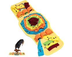 Interactieve Snuffelmat voor Honden & Katten - 80x28.5 cm - Hersentraining & Intelligentiespeelgoed - Voorkomt Schrokken - Oranje/Blauw