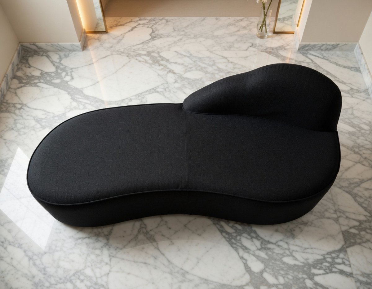 Moderne loungebank Baracoa - Chaise Longue Rechtszijdig, Zwart, Stoffen Bekleding, Comfortabele 1-Zits Hoekbank voor Woonkamer en Kantoor, Onderhoudsvriendelijk, Duurzaam Casa Serena – Afmetingen o...
