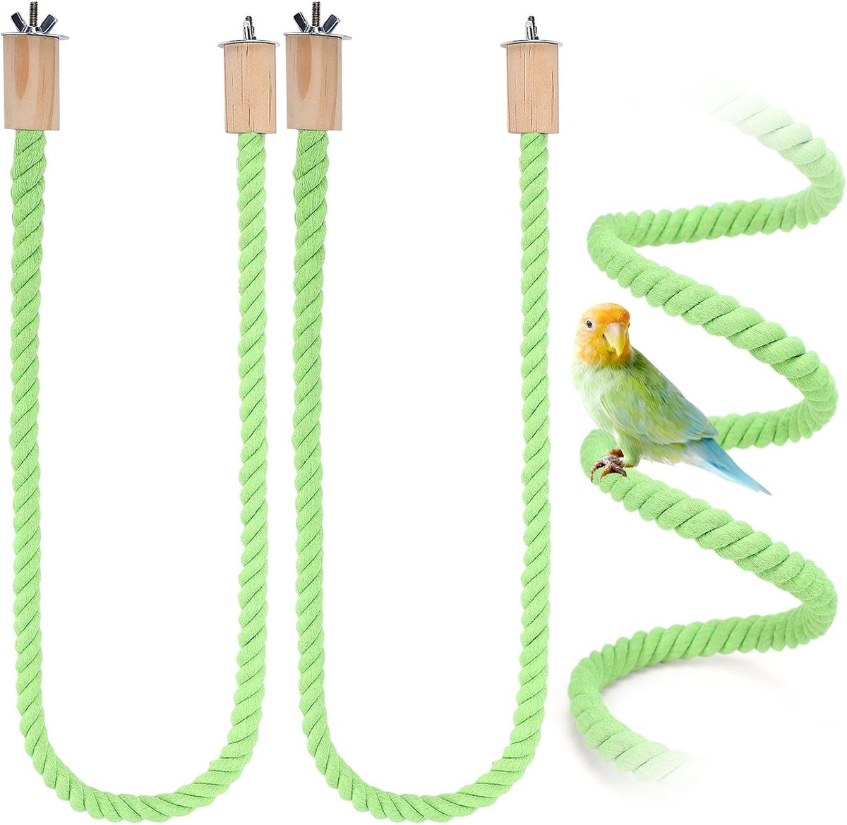 Set van 2 Knaagtouwen met Schommel voor Vogels - Trappen om te Klimmen en te Spelen