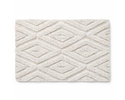 Badmat Katoen Boho Squares – Beige/Wit – 50 x 80 CM