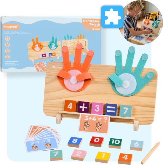Mauzek® dubbelzijdig rekenbord – montessori speelgoed – houten