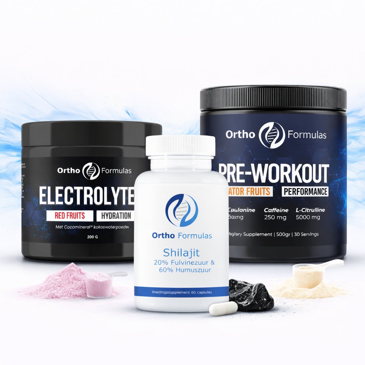 Sportprestatie Pakket - Pre Workout - Shilajit - Elektrolyten - Vegan