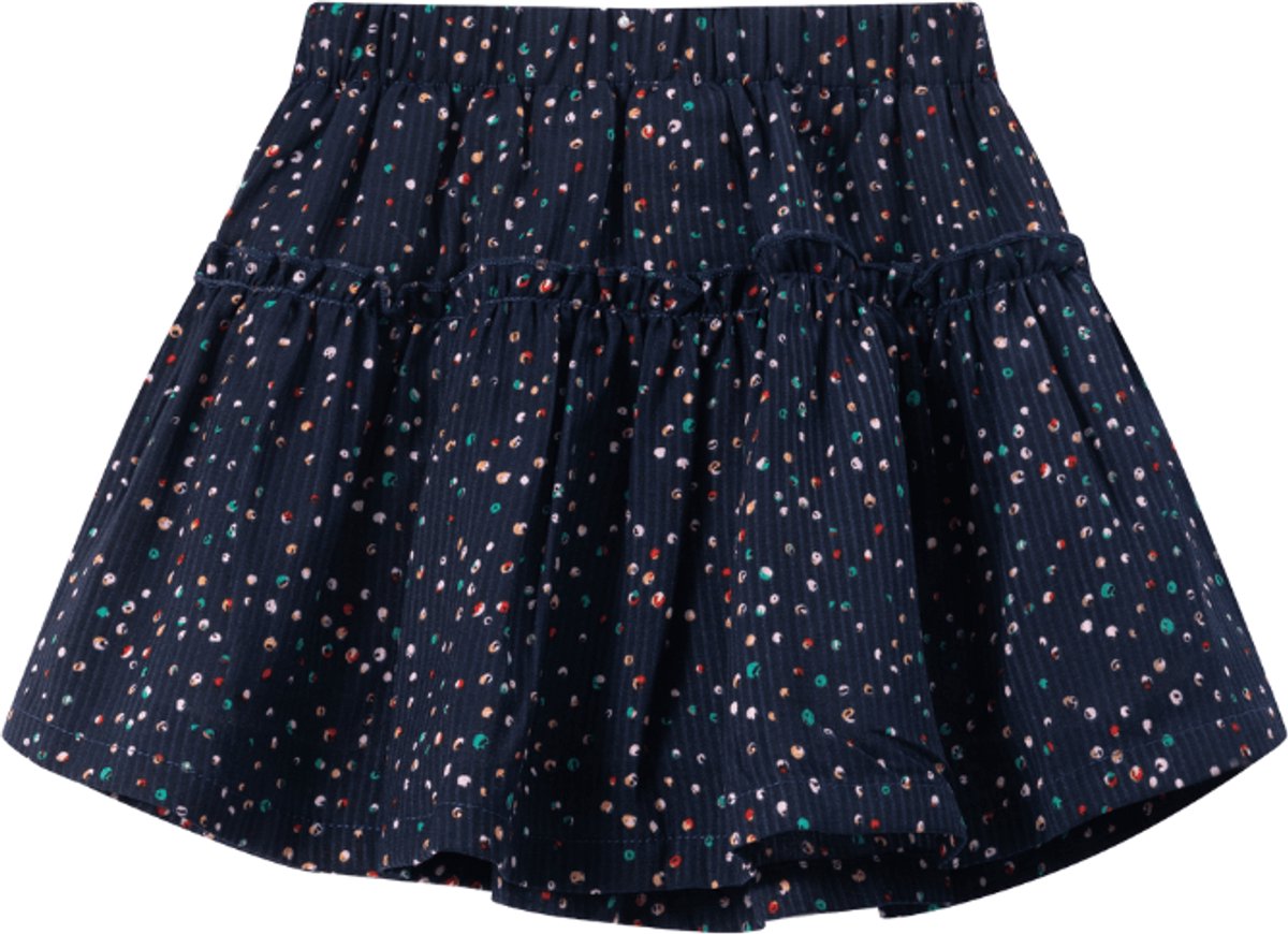 Newness Meisjes Marineblauwe rok met gekleurde stipjes