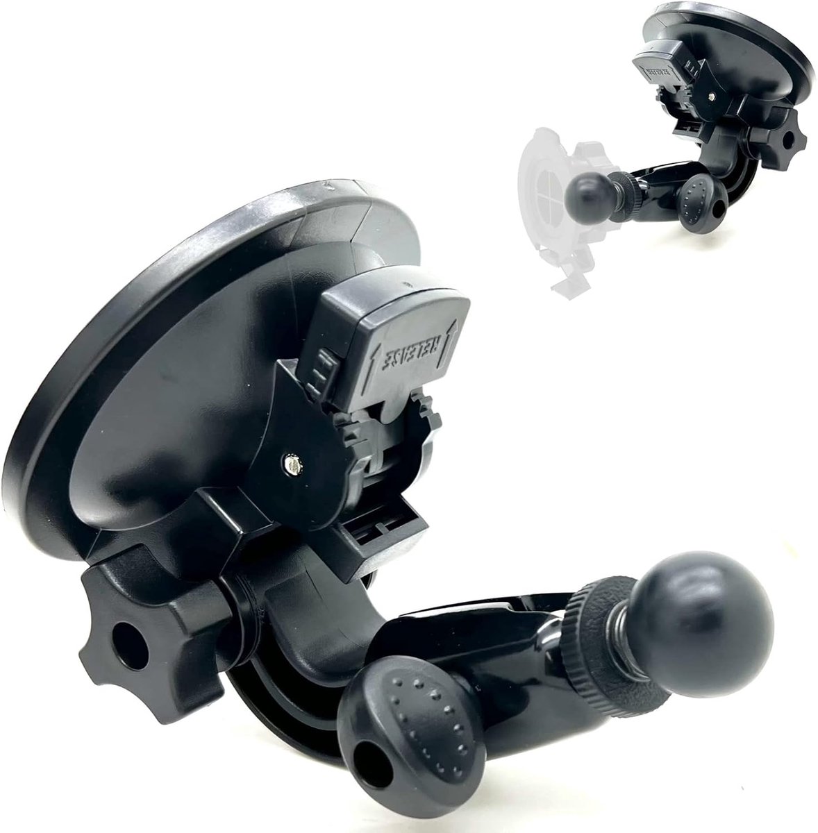 Zuignap Houder - GPS Mount - Navigatie Bevestigen - Verstelbare Arm - 22mm Bal - Zwart