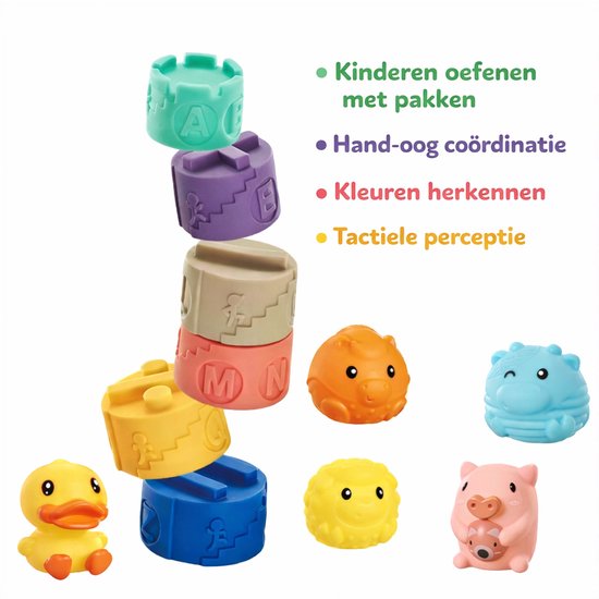 Zachte bouwblokken voor baby's en kinderen - stapeltoren - stapelblokken - 7 stuks van Merkloos — afbeelding 2