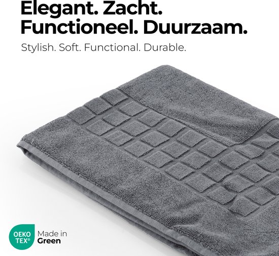 etérea Carli badmat-set Grafiet 50x80 cm Badvorleger 2-delig