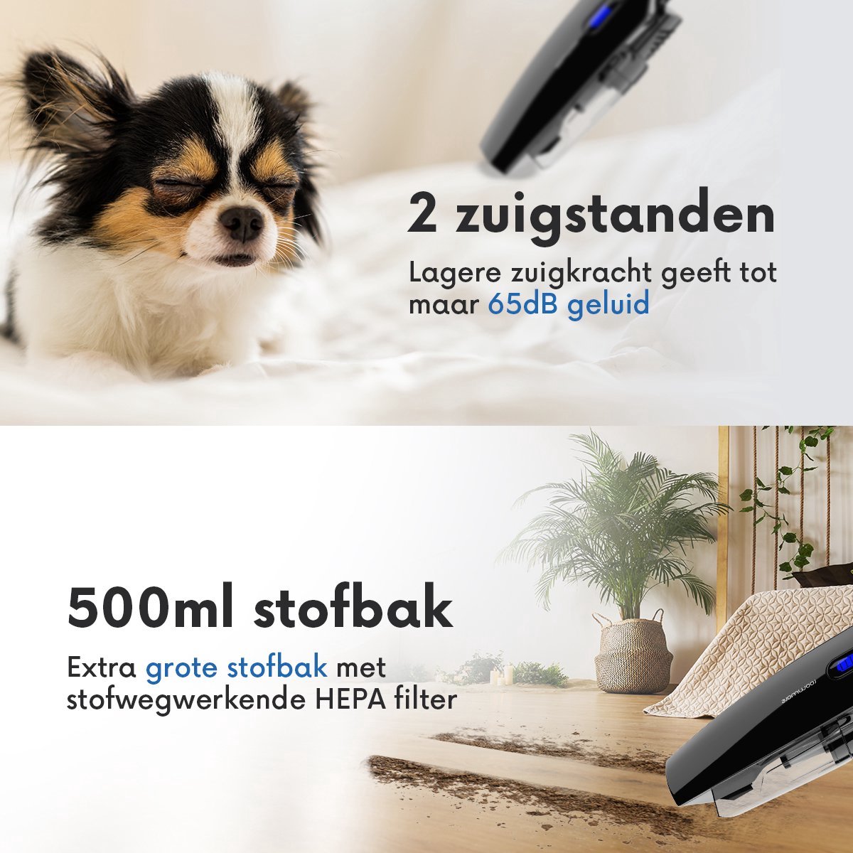 Kruimelzuiger PRO Snoerloos 11.000 Pa met HEPA Filter - afbeelding 3
