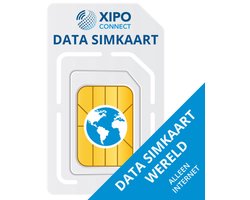 XIPO CONNECT - Data Simkaart Wereldwijd - 2GB GRATIS DATA - 365 dagen geldig tot onbeperkt houdbaar