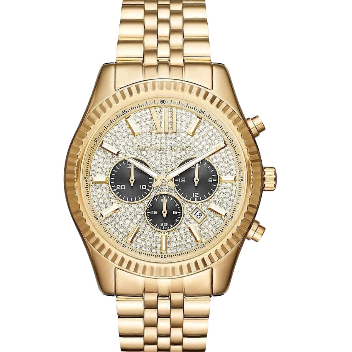 Michael Kors - Lexington MK8494 - Horloge Chronograph Watch - 45 mm - Gold Stainless Steel - Quartz Movement
