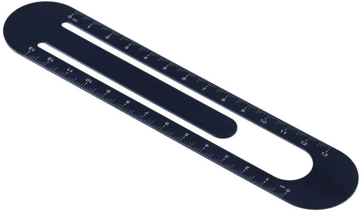 Liniaal Bladwijzer - Meetlat Markeerder - Nauwkeurig Meten - Dubbelzijdig Schaal - 17 cm Lengte - Donkerblauw