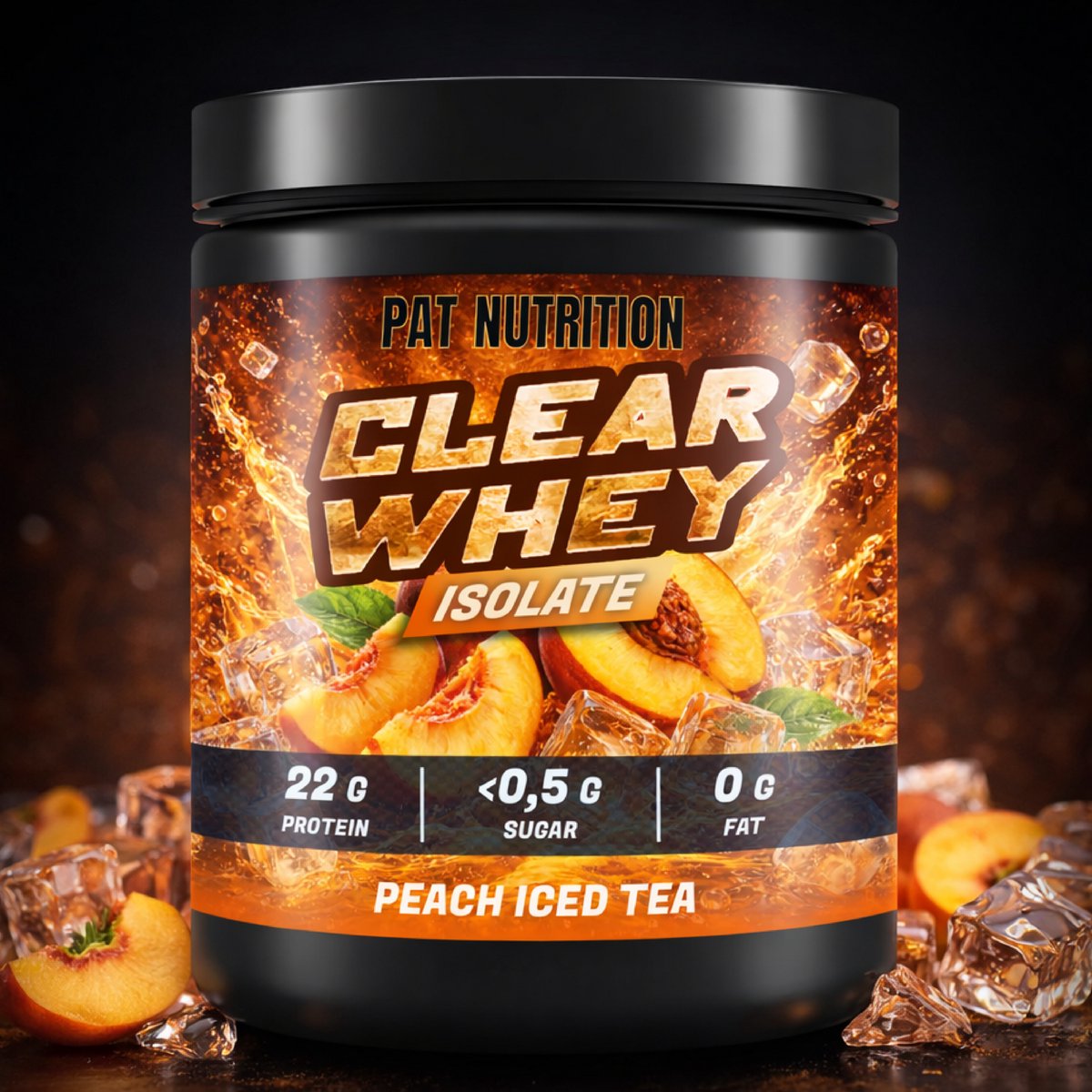 PAT Nutrition - Clear Whey Isolaat - 500 gram - 20 porties - Peach Iced Tea