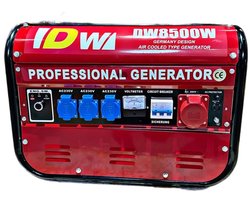 DW DW8500 –generator 2.5 kW – noodstroom aggregaat benzine – mobiele stroomgenerator 2500 watt – camping, caravan & thuis – 230V / 380V
