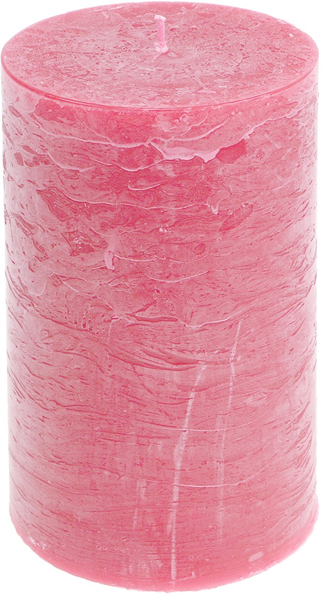 Roze pilaarkaarsen, door en door geverfd, lang brandend, 85x150mm, set