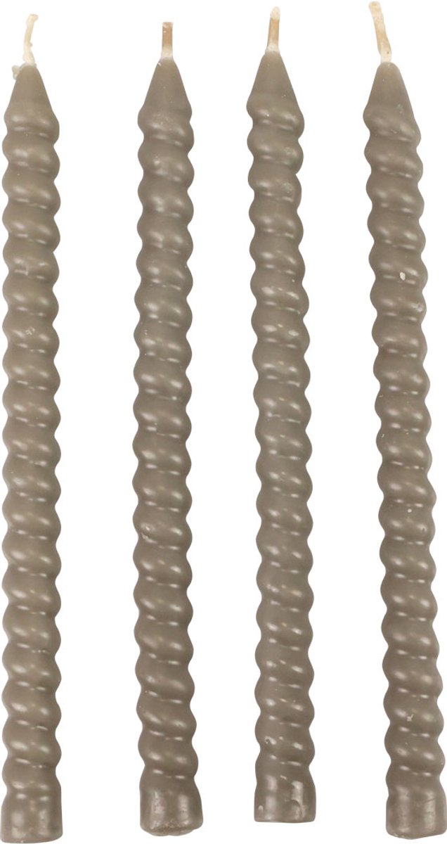 Mica Decorations - Twist kaars d.groen 4 stuks - h18xd1,4cm