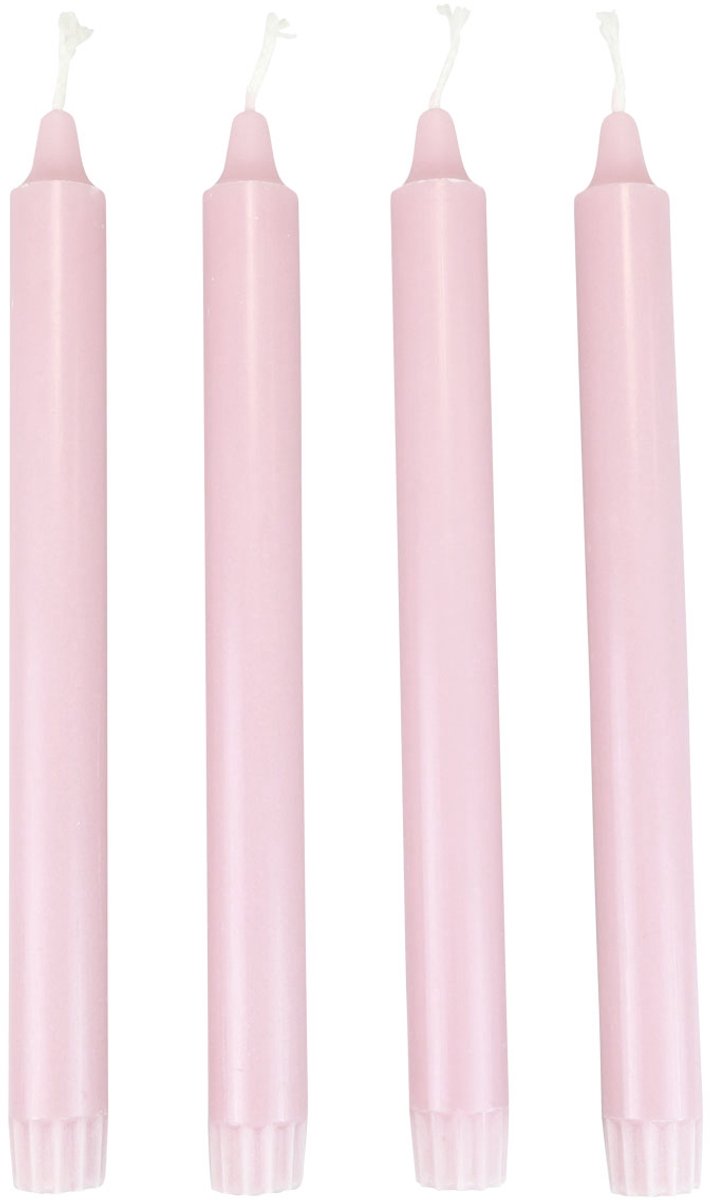 Wenzel Kerzen PURE Taper Candles Antique Rose Wenzel Candles Pink 250/23mm 4 stuks roze